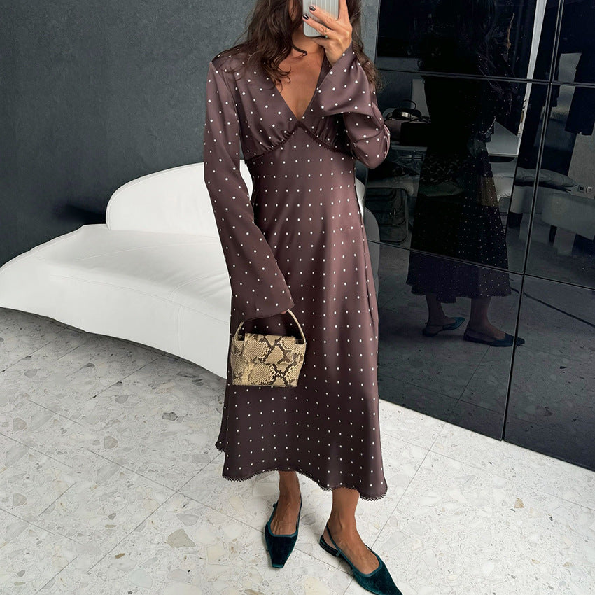 Robe Colette — Satin Pois